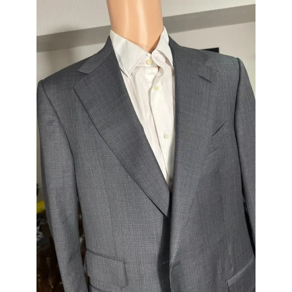 Tom Ford Gray Checked 2Pc Wool Suit 54EU 44R US Men's 36x30 trousers